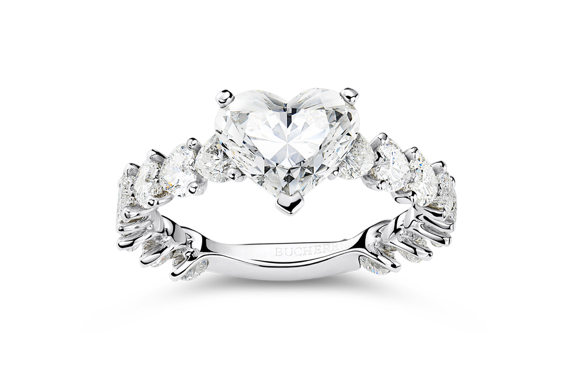 Bucherer Ring Deluxe Platinum Hjerteformet Diamant