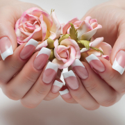 Bryllupsnegle - fransk manicure