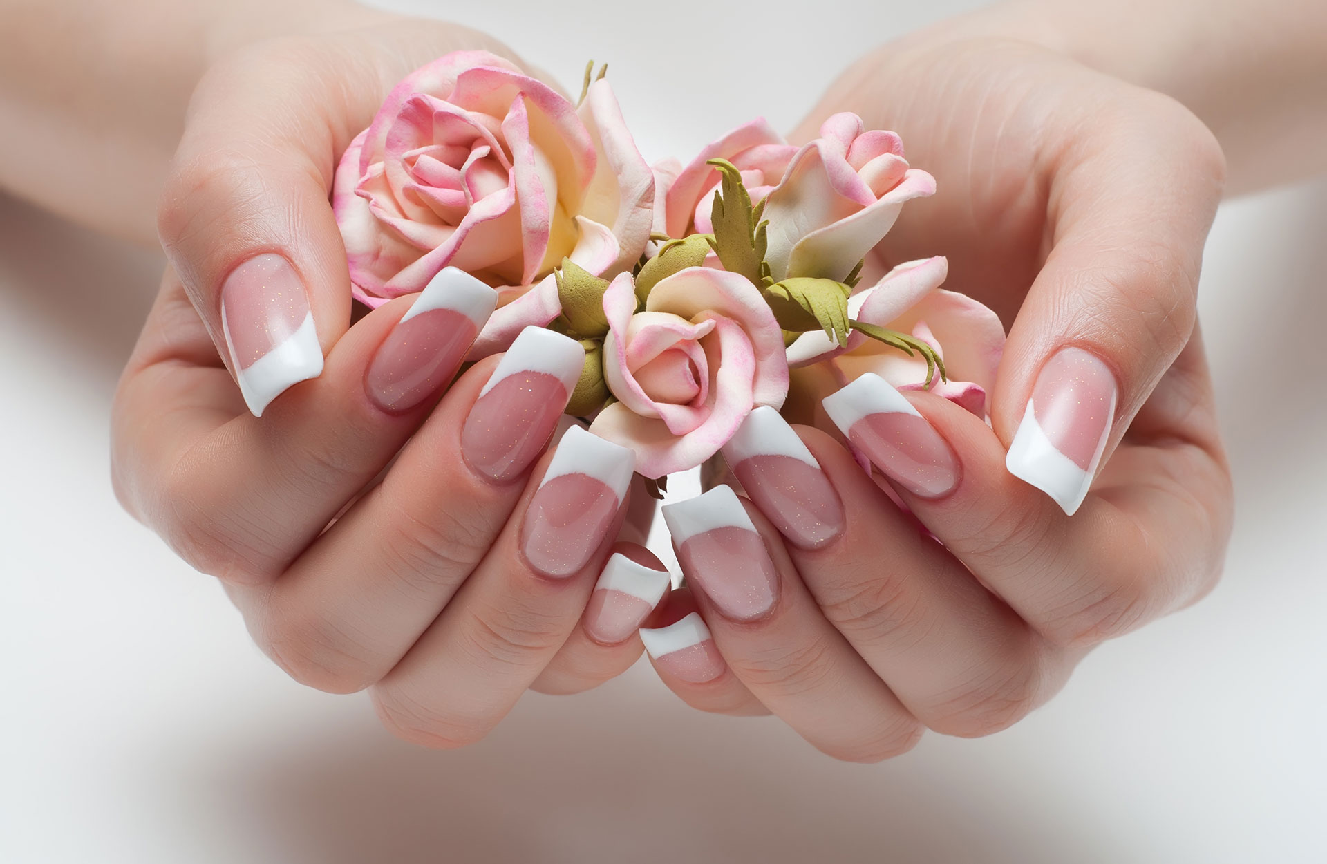 Bryllupsnegle - fransk manicure