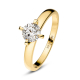 Solitaire ring lavet af 14k guld med poleret overflade, indsat med en 0.50 ct rund lab-grown diamant. Diamanten har farven TW G-H og klarhed VS, hvilket giver en strålende glans.